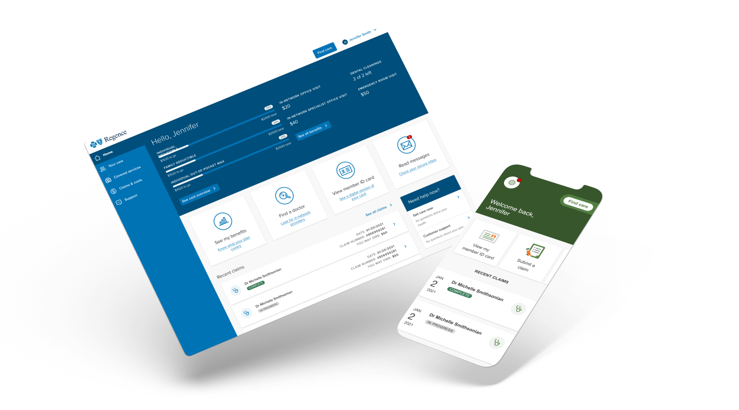 Stylized Cambia digital product screens